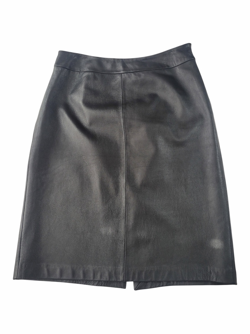 ✅ Kasper Classic Black Genuine Leather Pencil Skirt size 8